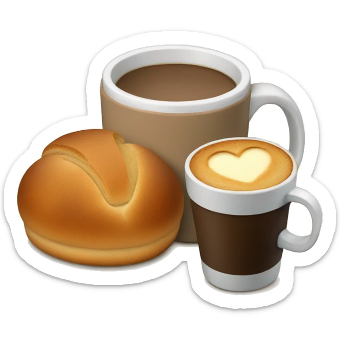 coffee and bread sticker