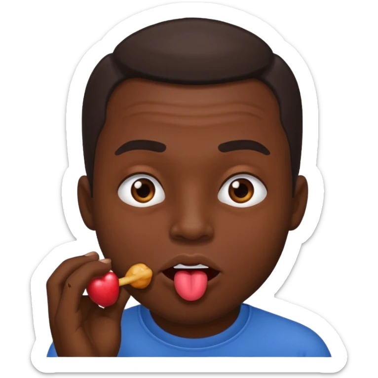 un homme qui se lèche les babines avec un regard malicieux en coin sticker