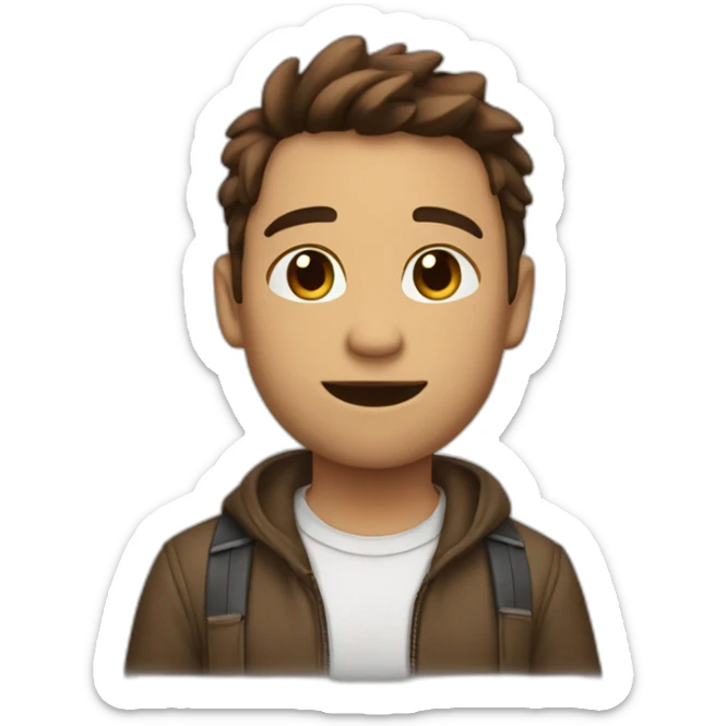 Little hurle whit Brown hair ans a car un is right hand sticker