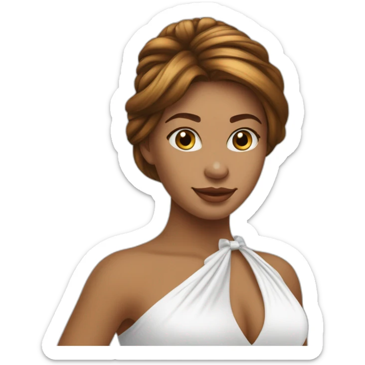 gele ogen met bruine haar en wite huidskleur en meisje  sticker