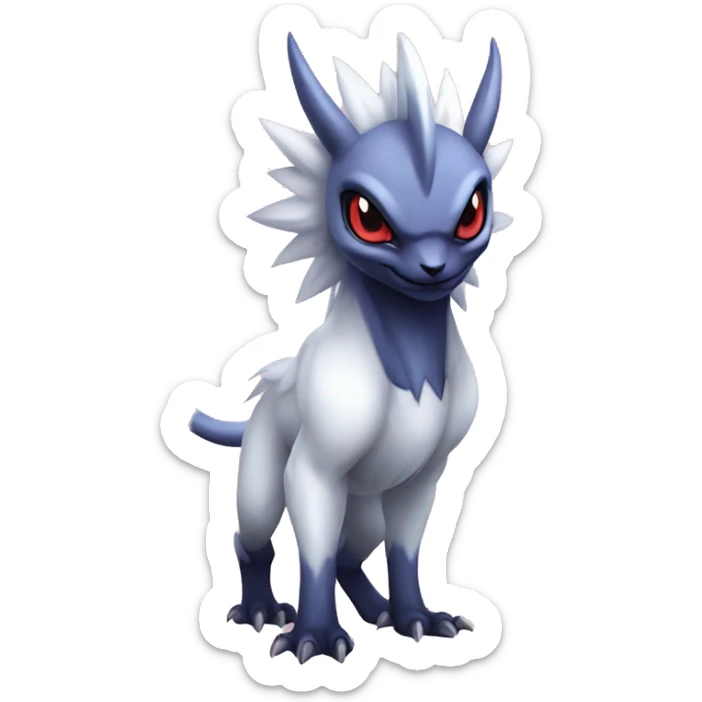 Edgy Cool Kawaii Baby Nargacuga-Absol-Pokémon Full Body Detailed High Quality sticker
