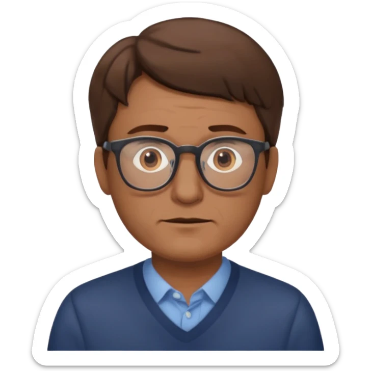 Un locutor de radio, pelo moreno, con gafas, entrado en años sticker