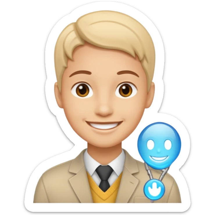 hazme un emoji de ayudando a una empresa a dejar de perder el tiempo atravez de la ia sticker