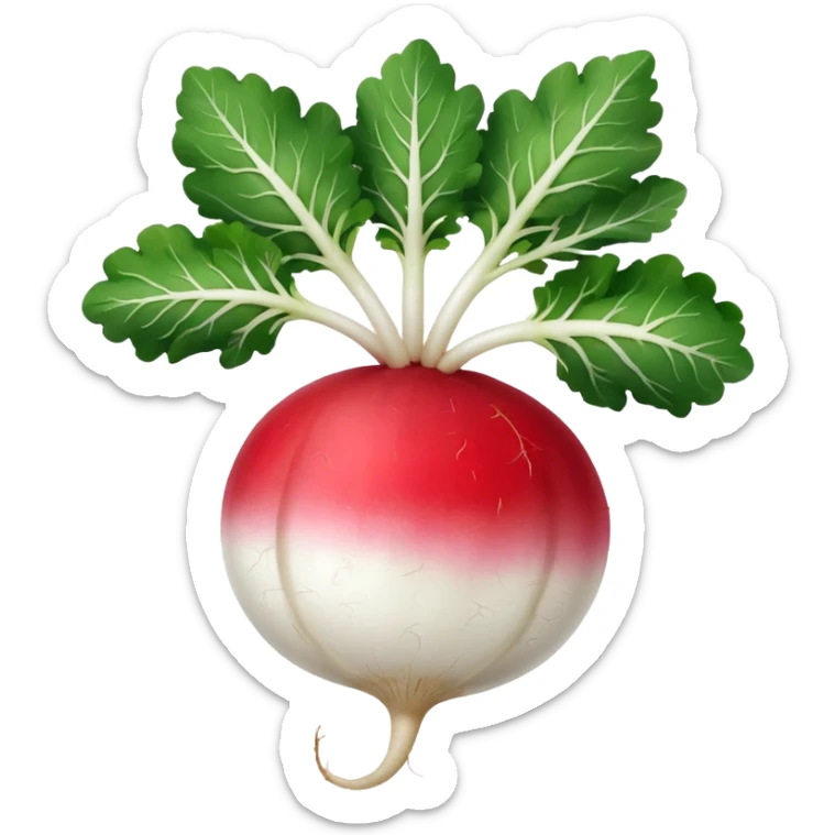 radish UK plant with a bit of white on the bottom of the radish sticker