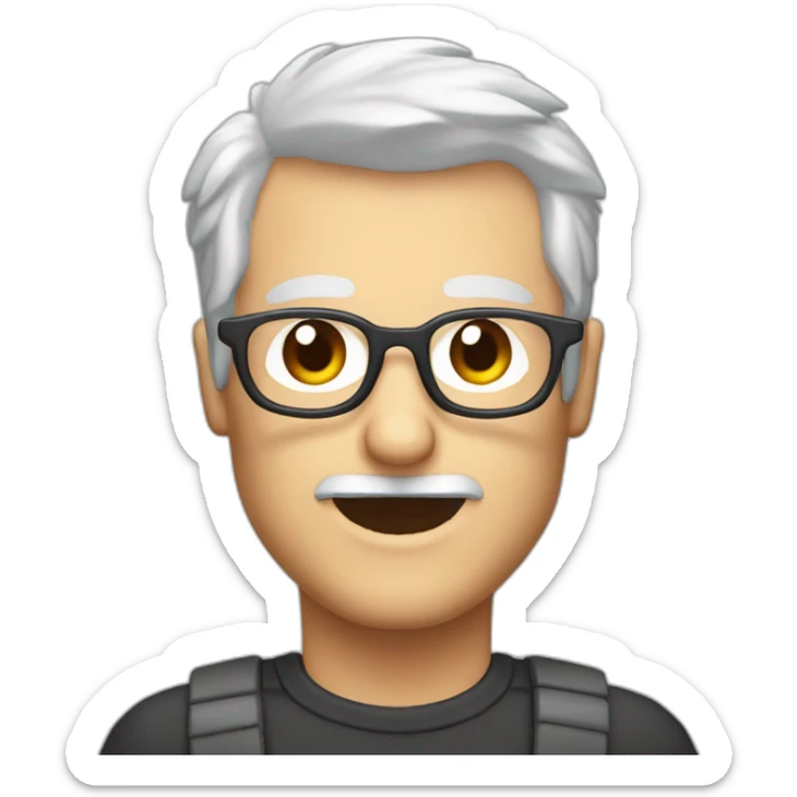 Pixel Art Emoji 44 ear old Guy Bears Glases blond red Hair and blue eyes sticker