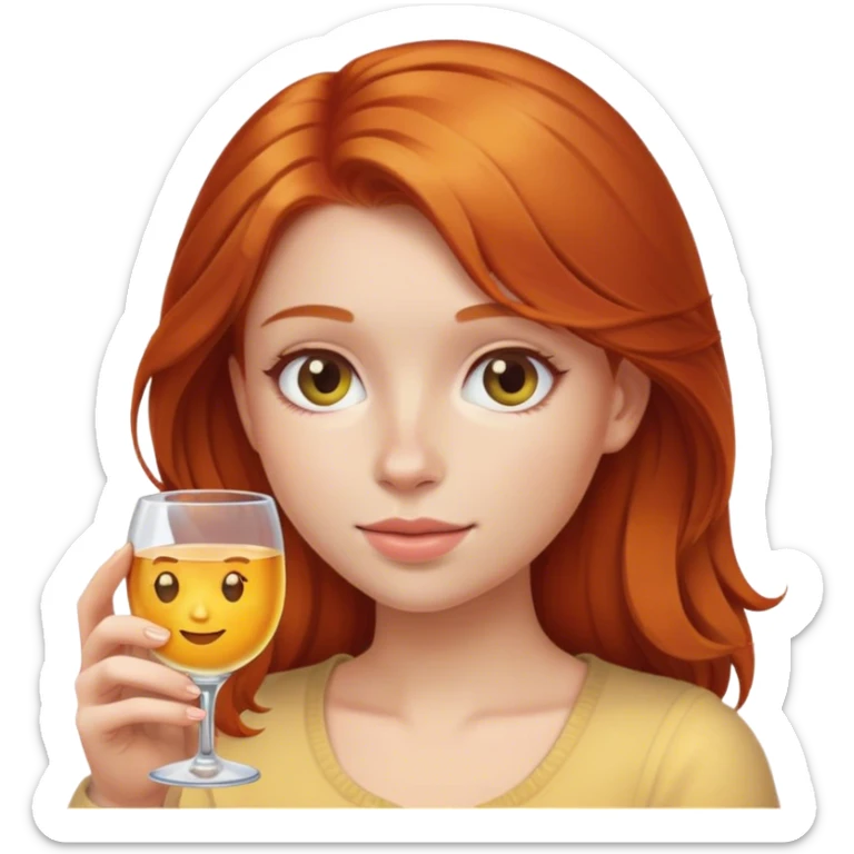 European ginger hair girl with glass emoji  sticker