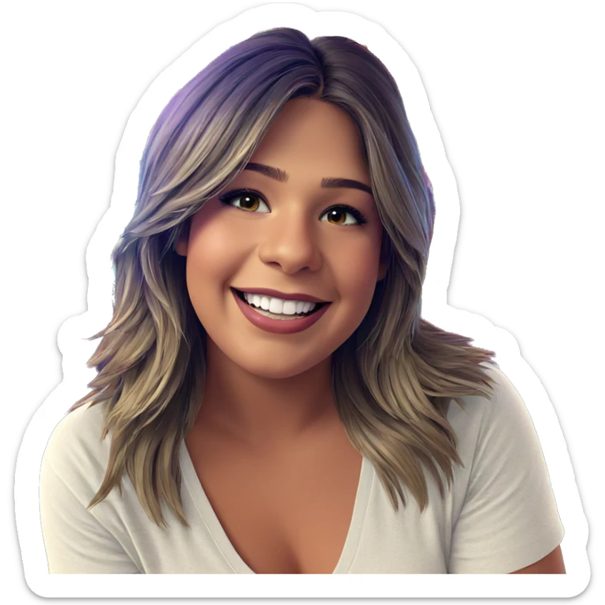 smiling girl in neon lights sticker