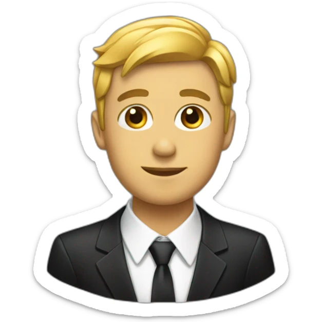 Formal Black Shirt and Tie sticker