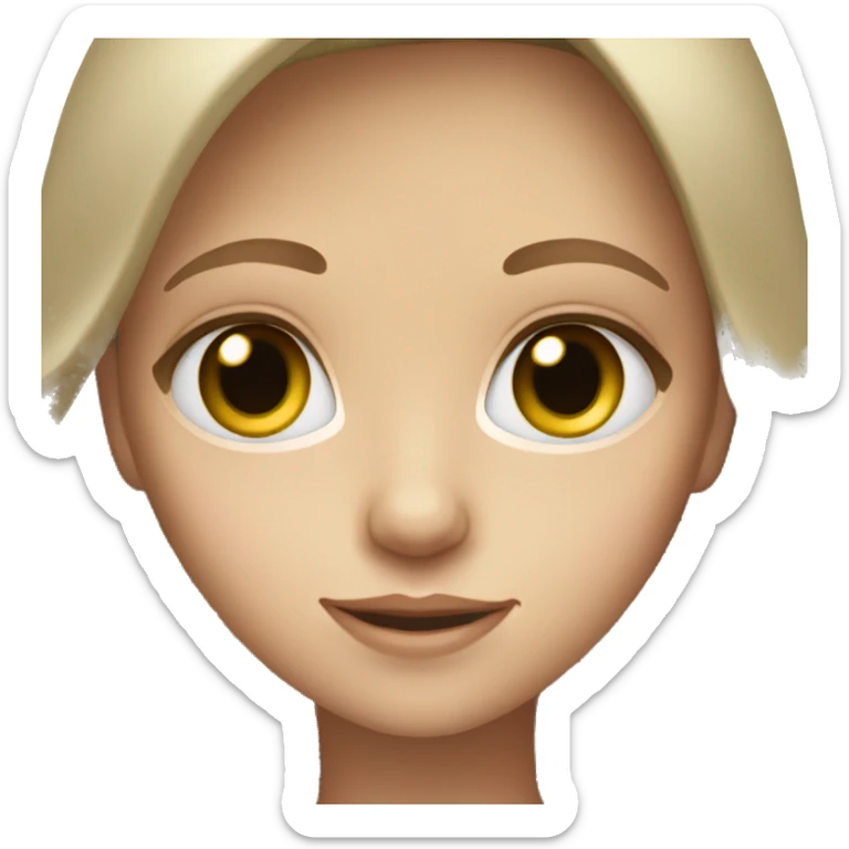 Girl with green eyes, fair skin and light brown hair sticker