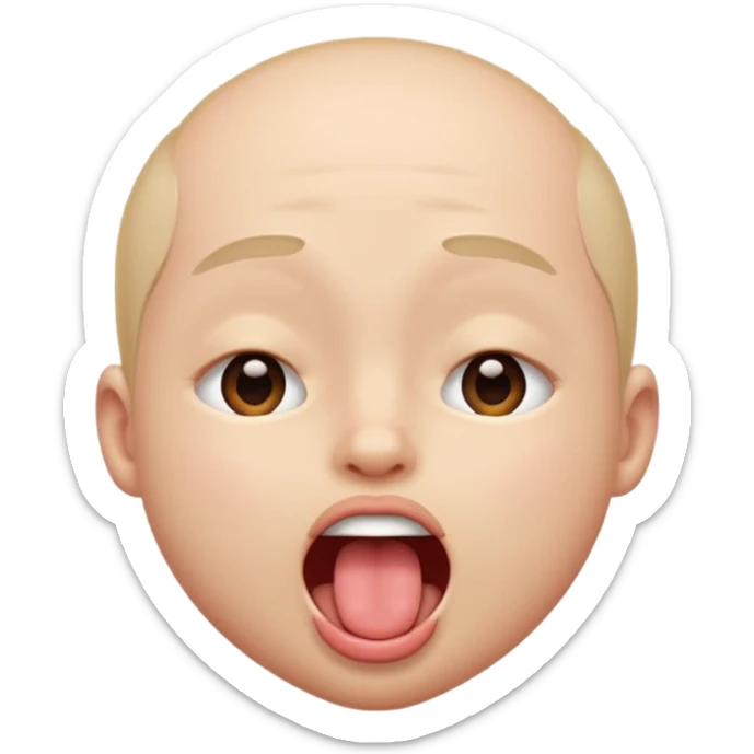 a face with their eyes closed sticking their tongue out with excitement  sticker