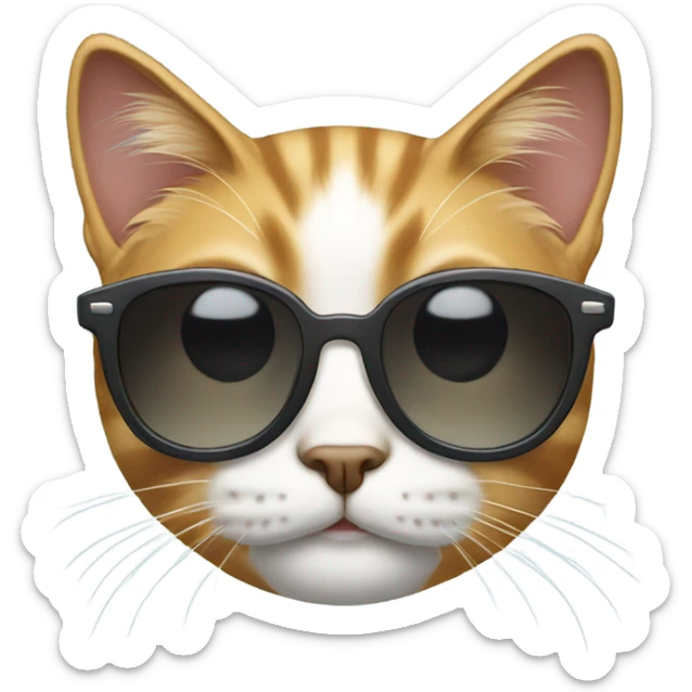 Cat with sunglasses sticker