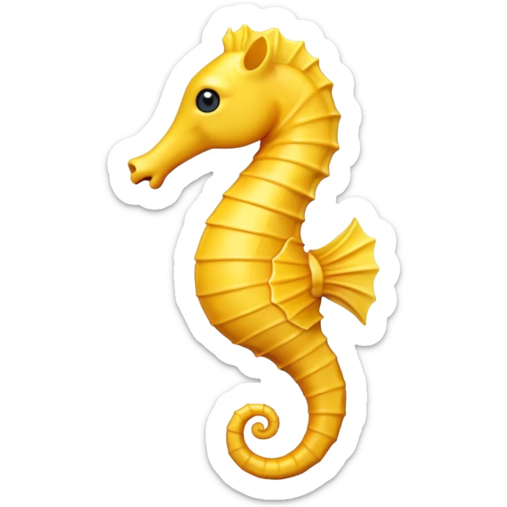 Yellow seahorse facing left sticker