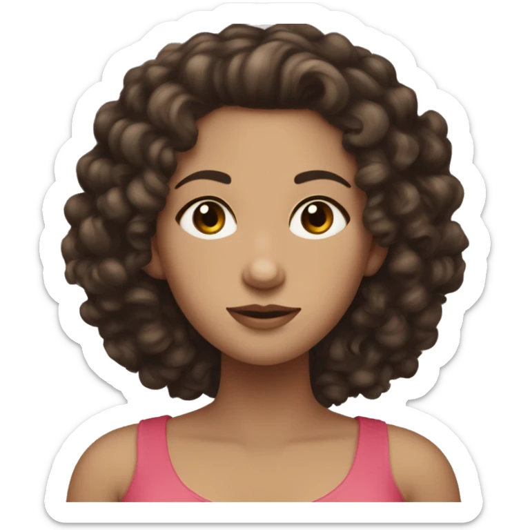 White Girl With Dark Brown Curly Hair And Dark Brown Eyes being pregnant ￼ sticker