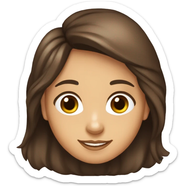 una chica que es maestra de primaria de pelo marron oscuro ondulado  largo joven sticker