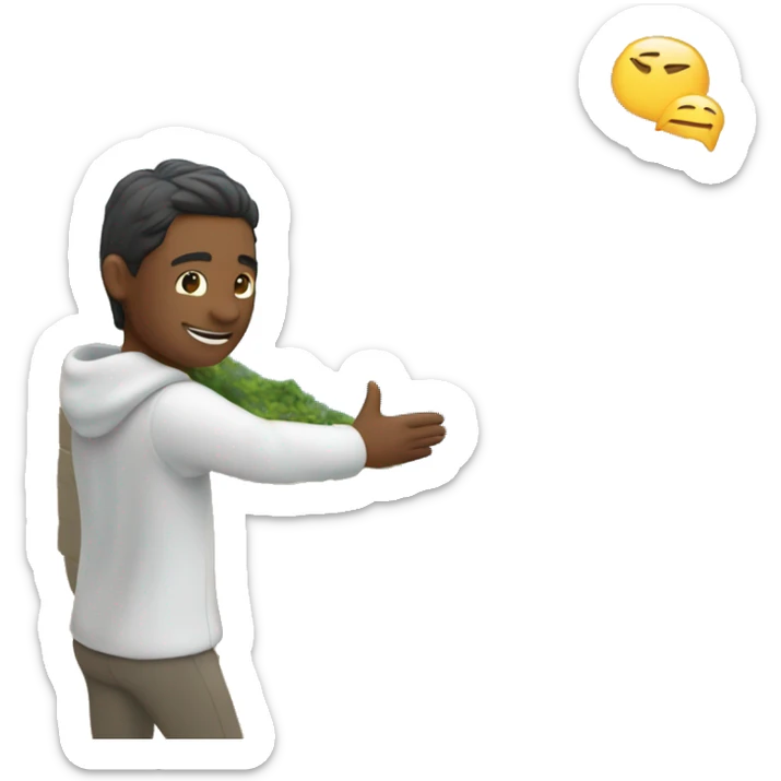 Person waving from a picturesque location, with text like "Wish you were here" sticker