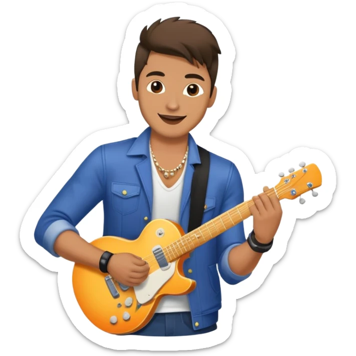 Happy Rock Pop Music Male Musician in his 30s dressed with trendy style sticker