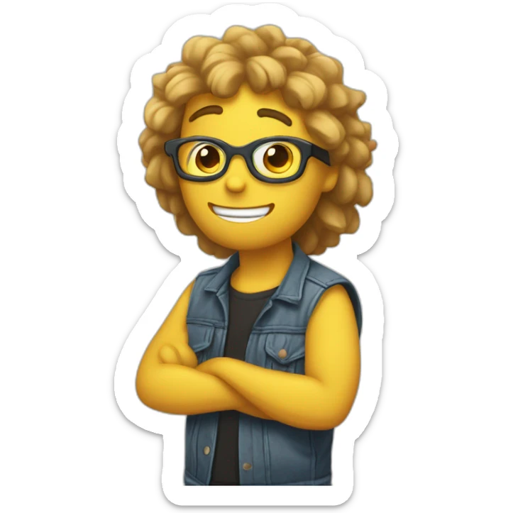 Prompt Your pet rock just won a talent show! 😎 Show me the emoticon you'd use to express your rock's victory. sticker