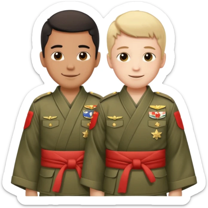 two brothers and two different sides of the world fighting, but still being in brotherly love. No one is an exchange student sticker