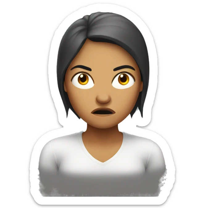 Angry round woman  sticker