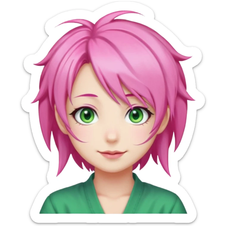 Mitsuri Kanroji, ultra détaillé, sourire narquois, mitsuri Kanroji hairstyle, yeux de lunes supérieure  sticker