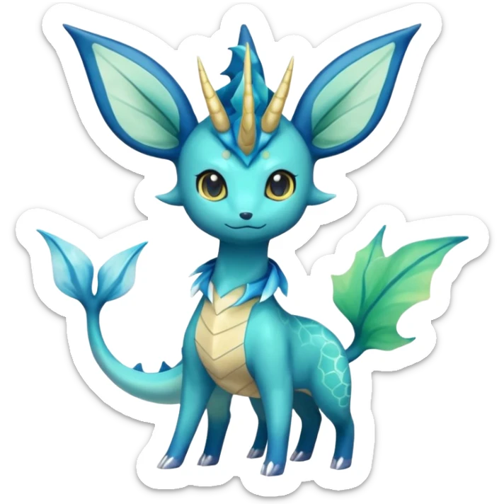 Sawsbuck-Vaporeon-Amaura-Virizion-fusion (full body) sticker