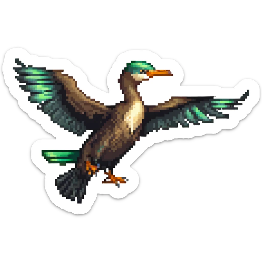 Liver bird, mythical bird symbol of Liverpool, cormorant-like bird with outstretched wings sticker