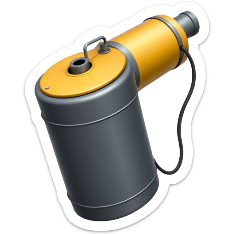 generate a realistic elongated anti-tank mine that can be carried by a drone sticker
