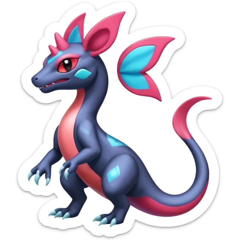 Shiny Nebulae Dusknoir-Salamence-Salandit-Sylveon-Fakémon-hybrid-creature (full body)  sticker