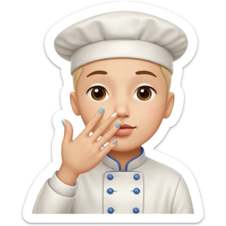 A hand making the chef’s kiss gesture: fingers pinched together, thumb and fingertips touching, as if saying ‘perfection’ or ‘delicious sticker