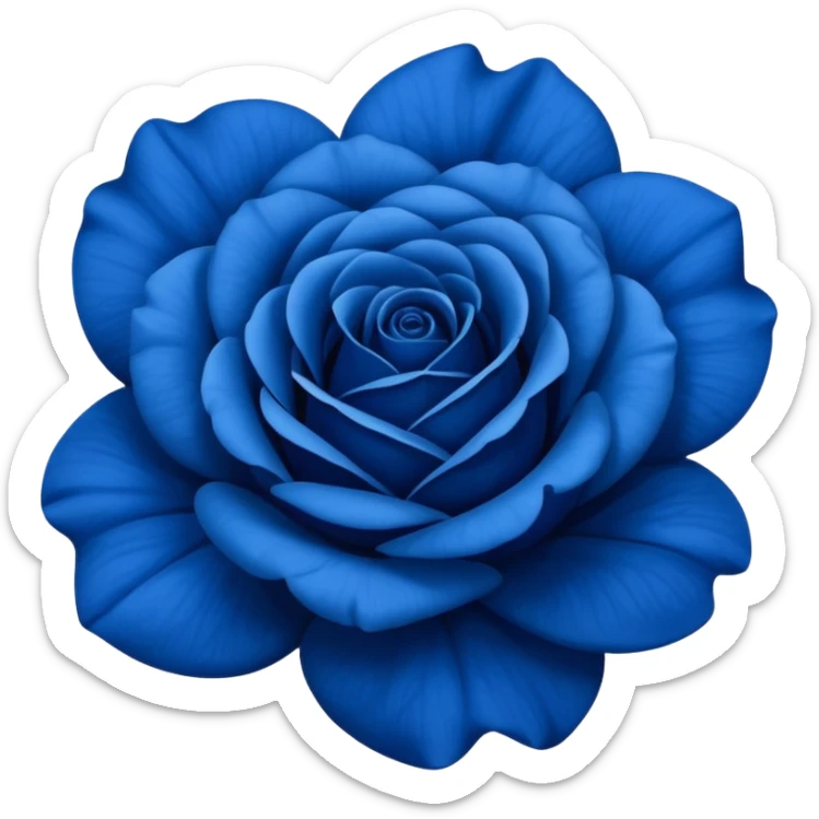 rose shape flower, no stem, now make it a vibrant and bold and darker shade of blue sticker