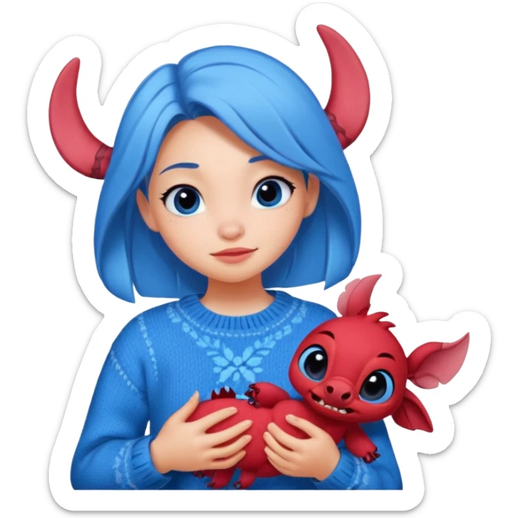Gaming, Stitch und Muschu von Disney, Cozy,Chaos, Girl, animiert sticker