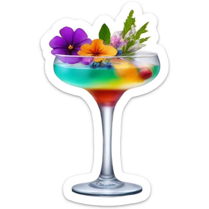 coctail with flowers  sticker