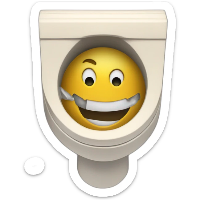 (disembodied head inside toilet bowl) (skibidi toilet) (skibidi 1 meme) sticker