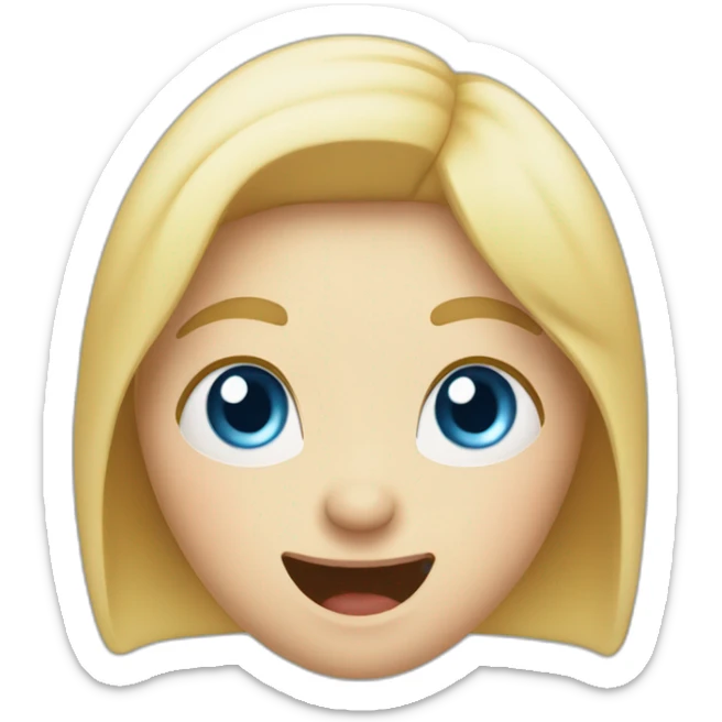 white woman with blue eyes, winking, sticking out tongue, silly, laughing emoji sticker