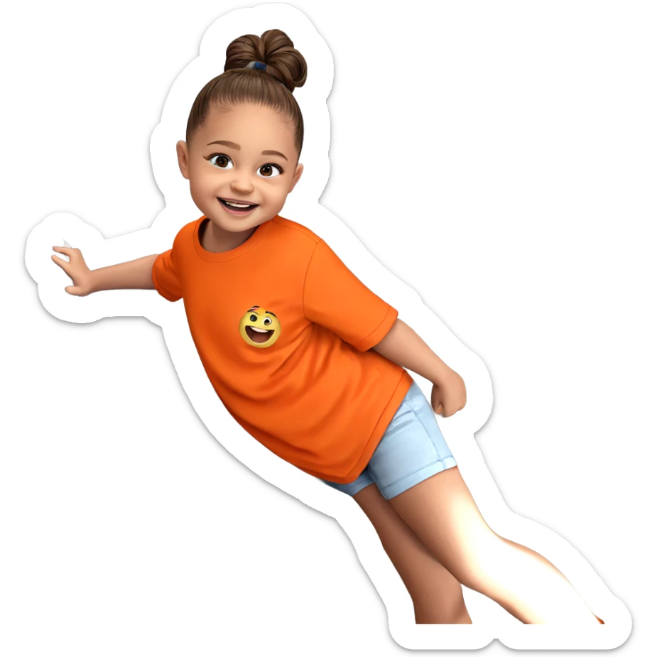 smiling girl on couch sticker