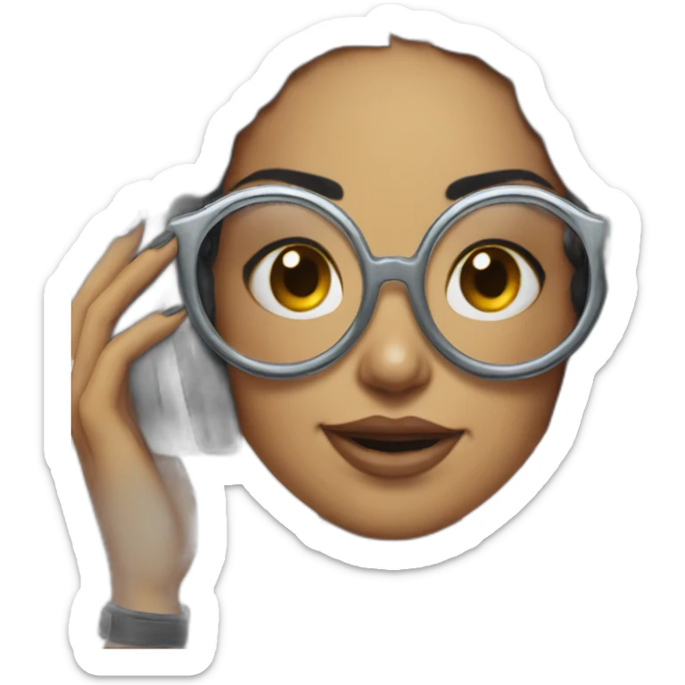 tattoo girl pose with  glasses headphones an micro tumblr sticker