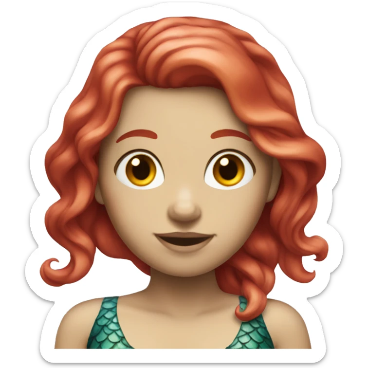 Mermaid with fair skin and crimson hair sticker