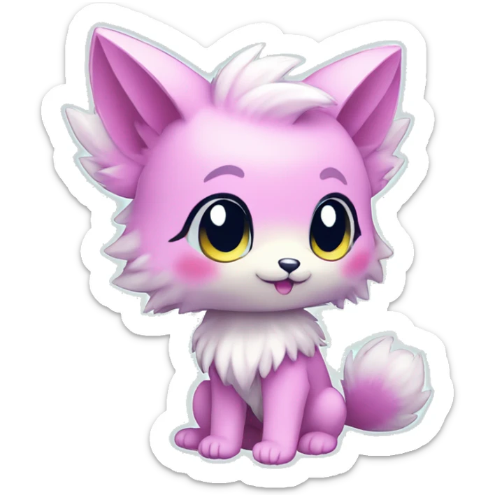  High quality Cute Cool Kawaii edgy Pretty Chibi Fur-Sona Shiny Colorful Sparkly Fakemon Full Body sticker