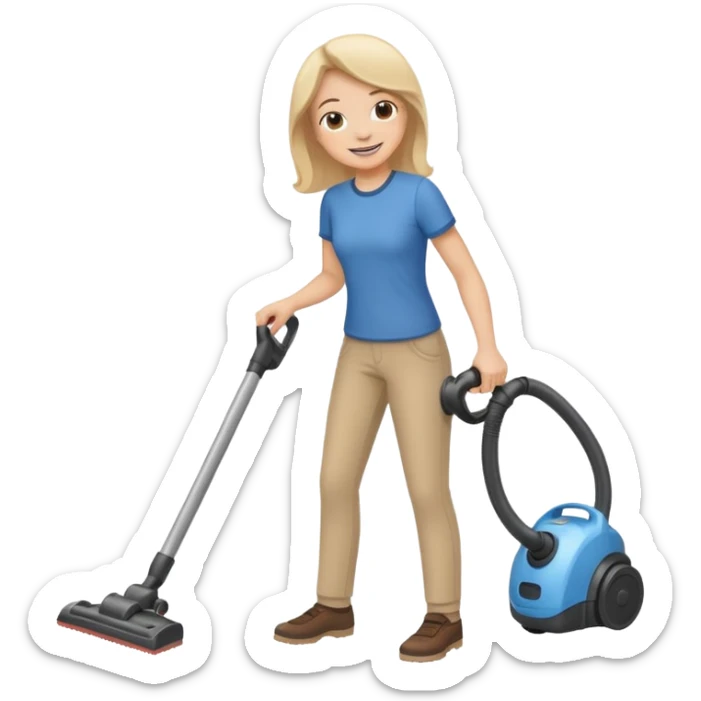 Emoji to encourage kids to do chores - should contain something about house chores, ok replace the broom with a vaccum sticker