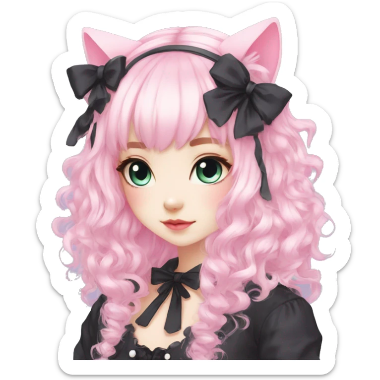 Pastel Edgy Kawaii Cute Beautiful Elegant Pretty Anime Punk Lolita Catgirl sticker