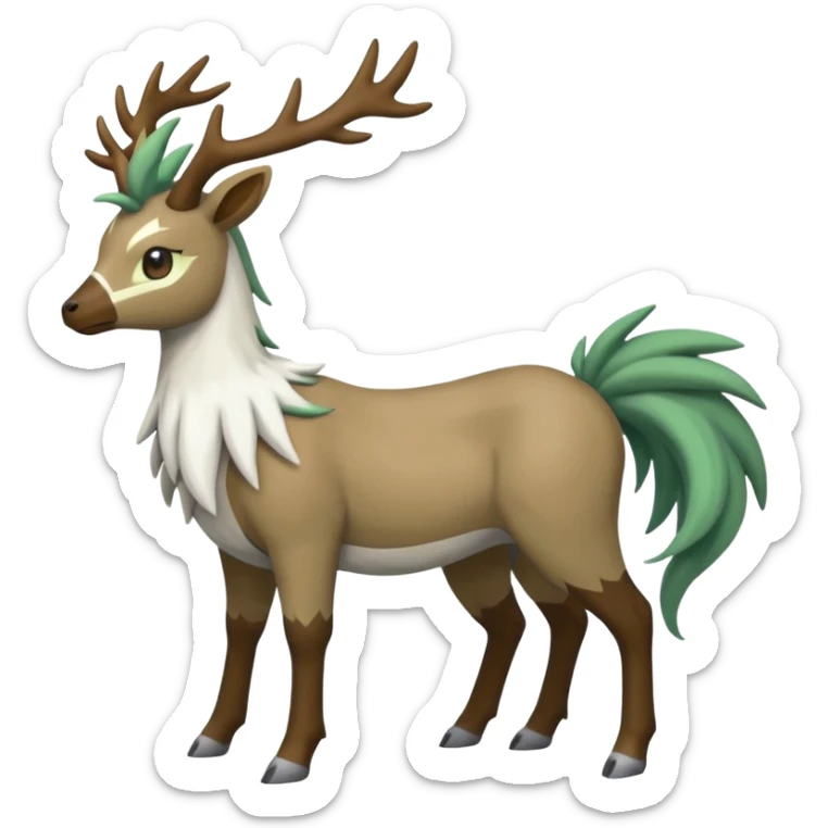 Stantler-Silvally-Skiddo-Mudbray-Amaura-Virizion-fusion-creature-hybrid (full body) sticker