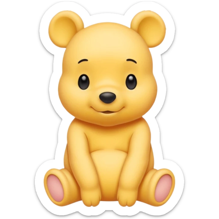 winee the pooh with yellow pastel skin cute and with no body sticker