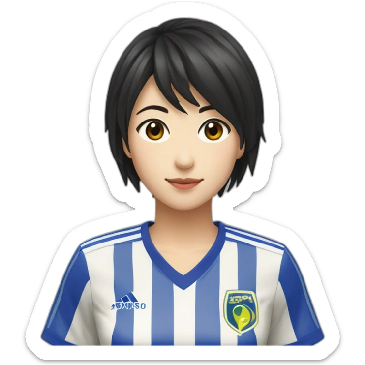 Ayame Kato（female・Short Hair・Black Hair・Soccer Player） sticker