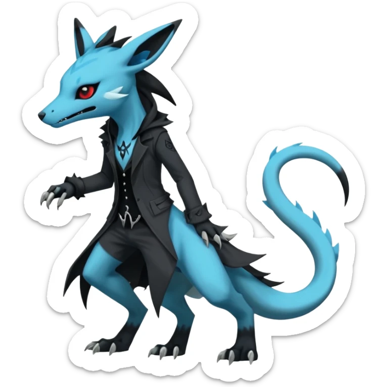 Edgy gothic evil dark Salandit-Glaceon-Amaura-hybrid-fusion (full body) sticker