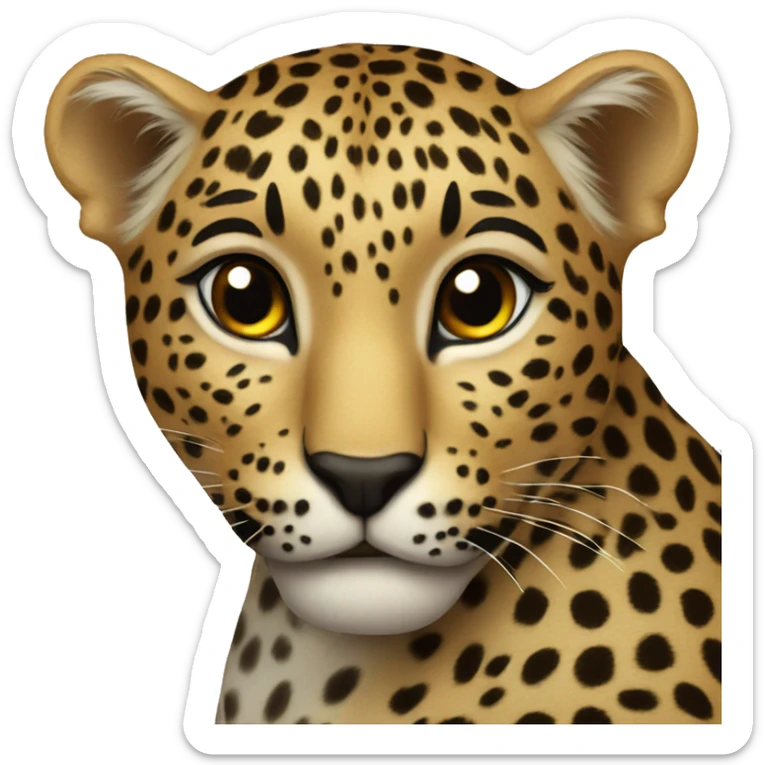 Leopard heart  sticker
