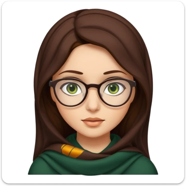 A hijab brunnet girl with glasses and a girl with dark amber waivy hair and green eyes  sticker