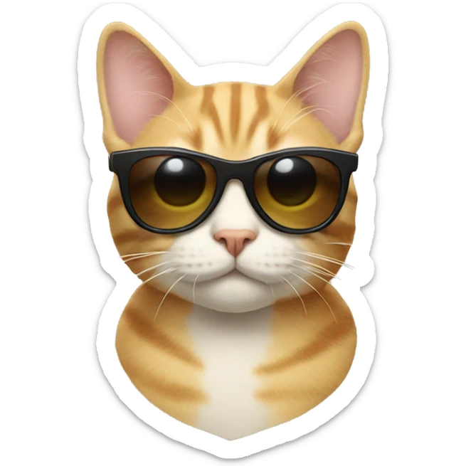 Cat with sunglasses sticker