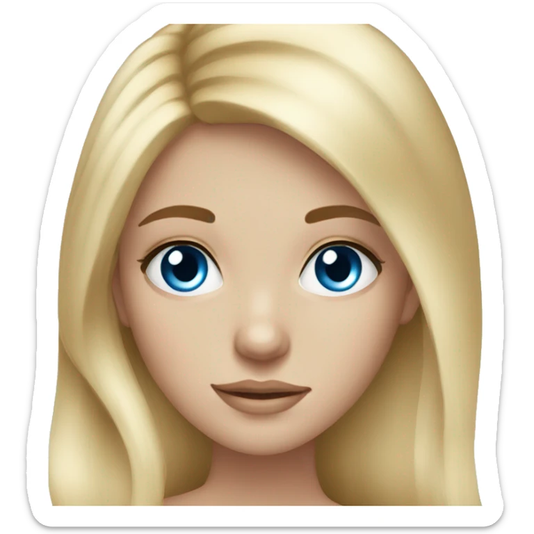 pretty long blonde hair blue eyed girl long eyelashes sticker