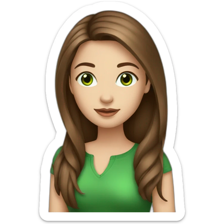 pretty-woman-straight-brown-hair-green-eyes sticker