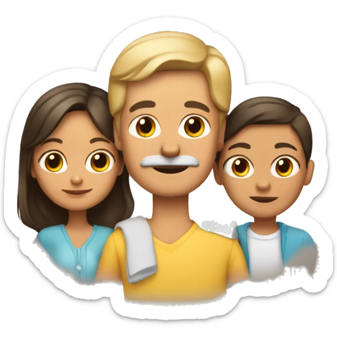 una familia de un padre una madre una hija y dos perritas chihuahuas sticker